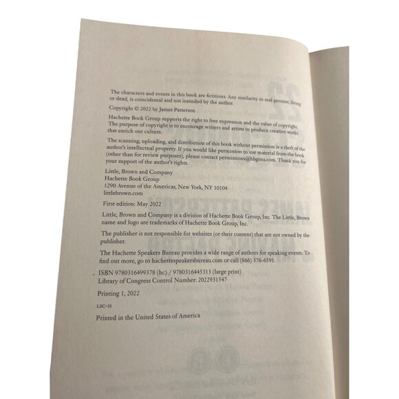 22 Seconds By James Patterson & Maxine Paetro Hardcover Book 1st Ed 1st Printing - Picture 3 of 3
